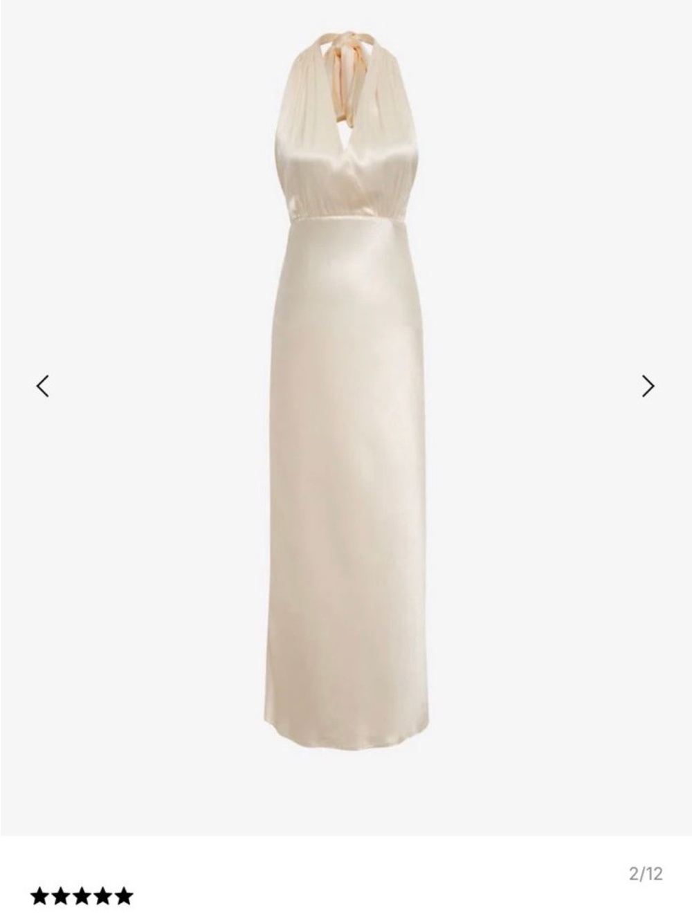 Rumored Ivory Backless Satin Halter Gown